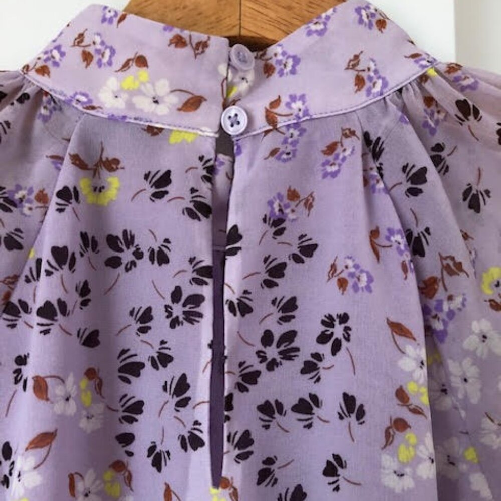 Ann Taylor Lavender Chiffon Ruffle Sleeve Blouse - Picture 5 of 5